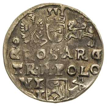 trojak 1597, Lublin, skrócona data po bokach Orł