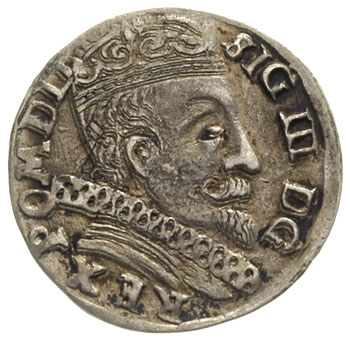 trojak 1598, Wilno, długa kryza pod szyją króla i głowa wołu u dołu rewersu, Iger V.98.1.b (R1), Ivanauskas 5SV55-32