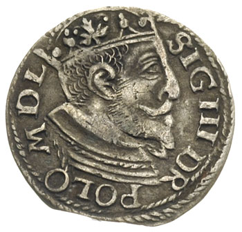 trojak anomalny 1600, (naśladownictwo trojaka koronnego), błędna tytulatura króla na awersie, Iger -, srebro wysokiej próby, bardzo ciekawy