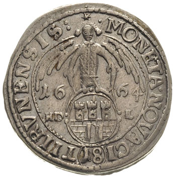 ort 1664, Toruń, T. 3, drobna wada blachy na awersie, ale dość ładnie zachowany egzemplarz