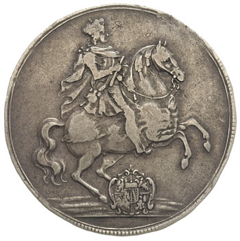 talar wikariacki 1711, Drezno, Aw: Dwa stoły z insygniami, Rw: Król na koniu, 29.15 g, Schnee 1011, Dav. 2654, patyna