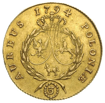 3 dukaty (stanislaus d'or) 1794, Warszawa, Aw: G