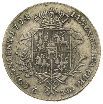 talar 1794, Warszawa, 24.15 g, krótsza gałązka l