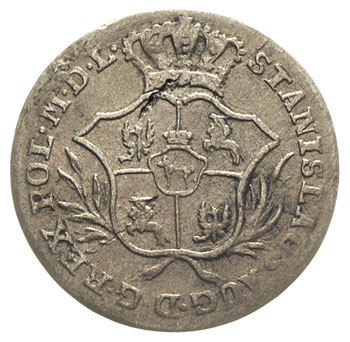 2 grosze srebrne (półzłotek) 1770, Warszaw, Plage 252, wada blachy, patyna