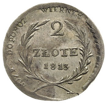 2 złote 1813, Zamość, Plage 125, bardzo ładny egzemplarz