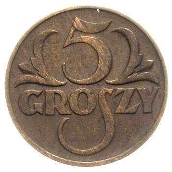 5 groszy 1934, Warszawa, Parchimowicz, 103.f, rzadkie, patyna