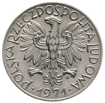 5 złotych 1971, Warszawa, Rybak, Parchimowicz 220.d, rzadkie i ładne