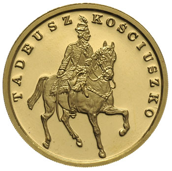 200.000 złotych 1990, Solidarity Mint USA, Tadeusz Kościuszko, złoto 31.05 g, Parchimowicz 634, nakład 13 sztuk, bardzo rzadkie i piękne