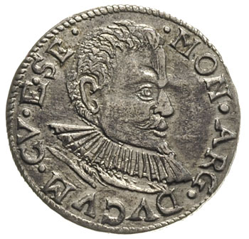 Fryderyk Kettler 1587-1642, trojak 1597, Mitawa, Iger KuF.97.1.f (R3), Gerbaszewski2.11.6.2, rzadki i ładnie zachowany