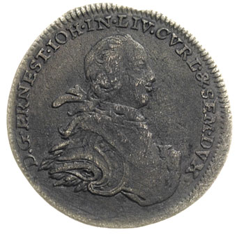 Ernest Jan Biron 1762-1769, szóstak 1764, Mitawa, Gerbaszewski 6.8.1.3, Neumann 328, rzadki, ciemna patyna