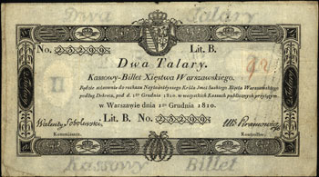 2 talary 1.12.1810, podpis komisarza Walenty Sob