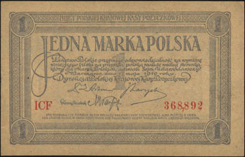 1 marka polska 17.05.1919, seria ICF, Miłczak 19