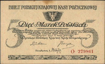 1 marka polska seria ICH (I-), 5 marek polskich 
