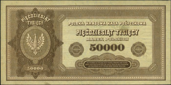 50.000 marek polskich 10.10.1922, seria E, Miłczak 33, Lucow 425 (R3), piękny egzemplarz