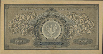 250.000 marek polskich 25.04.1923, seria BR, Miłczak 34c, Lucow 431 (R3), w dolnej części banknotu małe przybrudzenia