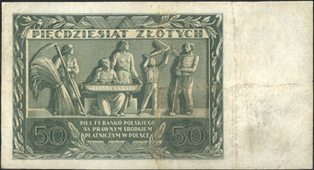 50 złotych 11.11.1936, seria AM 1207015, Miłczak 77a, Lucow 689 (R7), zabrudzony papier, po konserwacji, rzadkie