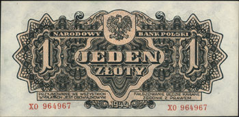 1 złoty 1944, seria XO, \obowiązkowym, Miłczak 105a