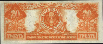 20 dolarów 1922, Gold Certificate, podpisy Speelman i White, Pick 275, Friedberg 1187, pięknie zachowane, rzadkie w tym stanie zachowania