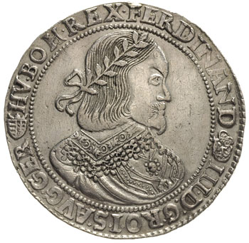 Ferdynand III 1637-1657, talar 1658 K-B, Krzemnica, 28.50 g, Dav. 3198, Voglhuber 197, Herinek 488, rzadszy rocznik, minimalny ślad po zawieszce