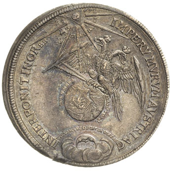 Leopold I 1640-1705, talar medalowy 1683, wybity z okazji pokonania Turków pod Wiedniem, 26.91 g, Voglhuber 239, H-Cz. 2468, rzadki i efektowny, patyna