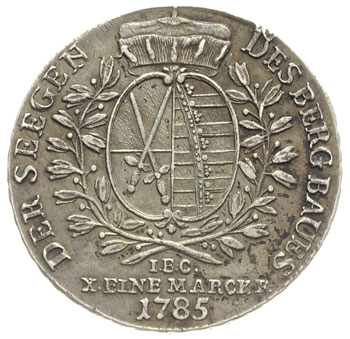 Fryderyk August III 1763-1806, talar 1785 I.E.C., Drezno, 27.90 g, Dav 2696, Schnee 1080, patyna