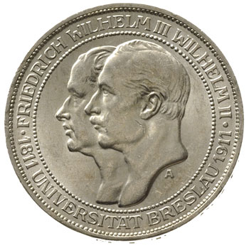 Prusy, Wilhelm II 1888-1918, 3 marki 1911 A, Ber