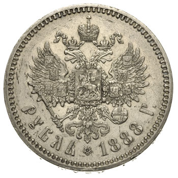rubel 1888, Petersburg, Bitkin 71, lekko czyszcz