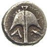 Mezja, Apollonia ad Rhyndacum, drachma ok. 450-330 pne, Aw: W okręgu incusum głowa Gorgony, dookoł..