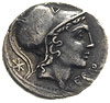 Q. Lutatius  Cerco Q. 109/108 pne, denar, Rzym, Aw: Głowa Romy w hełmie w prawo, za nią X, powyżej..