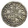 Aethelred II 978-1016, denar typu helmet, Lincoln, Aw: Popiersie w hełmie w lewo, Rw: Długi krzyż ..