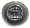 brakteat ok. 1345-1353, Prostokąt w kształcie litery D, dolegające dwa krzyżyki, niżej kulka, 0.23..