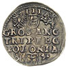 trojak 1586, Poznań, odmiana z datą z lewej strony monety, Iger P.86,2,e (R1), ciemna patyna