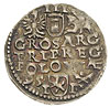 trojak 1595, Wschowa, znak menniczy na awersie, 