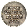 grosz srebrny próbny 1771, Warszawa, 0.64 g, stare bicie, Plage 465, H-Cz. 3137 (R4), piękny egzem..