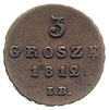 3 grosze 1812, Warszawa, Iger KW.12.1.a, Plage 89, patyna