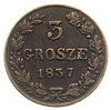 3 grosze 1837, Warszawa, Iger KK.37.1.a (R1), Plage 184, Bitkin 1199, patyna