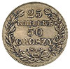 25 kopiejek = 50 groszy 1842, Warszawa, Plage 381, Bitkin 1248 (R),lekko czyszczone, rzadkie