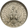 2 złote 1924, Paryż, pochodnia po dacie, Parchimowicz 109.a, moneta w pudełku GCN - MS 64, pięknie..