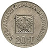 20 złotych 1974, XXX Lat PRL, na rewersie wypukły napis PRÓBA, miedzionikiel 10.16 g, Parchimowicz..