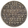 trojak 1542, Królewiec, Iger Pr.42.1.a (R),Bahr. 1180, patyna