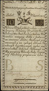 10 złotych polskich 8.06.1794, seria A, Miłczak A2, Lucow 17 (R3), częściowo widoczny firmowy znak..