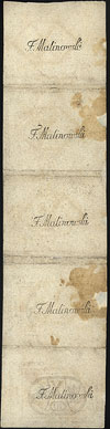 5 x 10 groszy miedziane 13.08.1794, pięć banknotów nierozciętych w pionie, Miłczak A9a, Lucow 40c ..