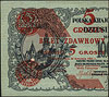 5 groszy 28.04.1924, lewa i prawa połówka, Miłczak 43a i 43b, Lucow 699 i 700 (R2), razem 2 sztuki