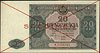 20 złotych 15.05.1946, seria A 1234567, czerwony nadruk SPECIMEN, Miłczak 127a