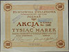 Hurtownia Związkowa Towarzystwo Akcyjne Poznań, akcja na 1.000 marek, II emisja, Poznań 1.12.1920,..