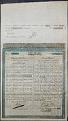 Obligacja Udziałowa pożyczki na 300 złotych z 1829 r, nie wypełniony blankiet, nie wprowadzone do ..