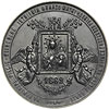 medal na 550 -lecie Obrazu Matki Boskiej Częstochowskiej, 1882 r., Aw: Obraz podtrzymywany przez d..