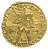 Utrecht, dukat 1674, typ z barankiem pomiędzy nogami rycerza, złoto 3.43 g, Delm. 963, Purmer Ut24..