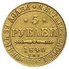 5 rubli 1840 СПБ/АЧ, Petersburg, złoto 6.54 g, Bitkin 17