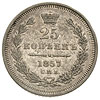 25 kopiejek 1857 СПБ/ФБ, Petersburg, Bitkin 55, patyna na awersie